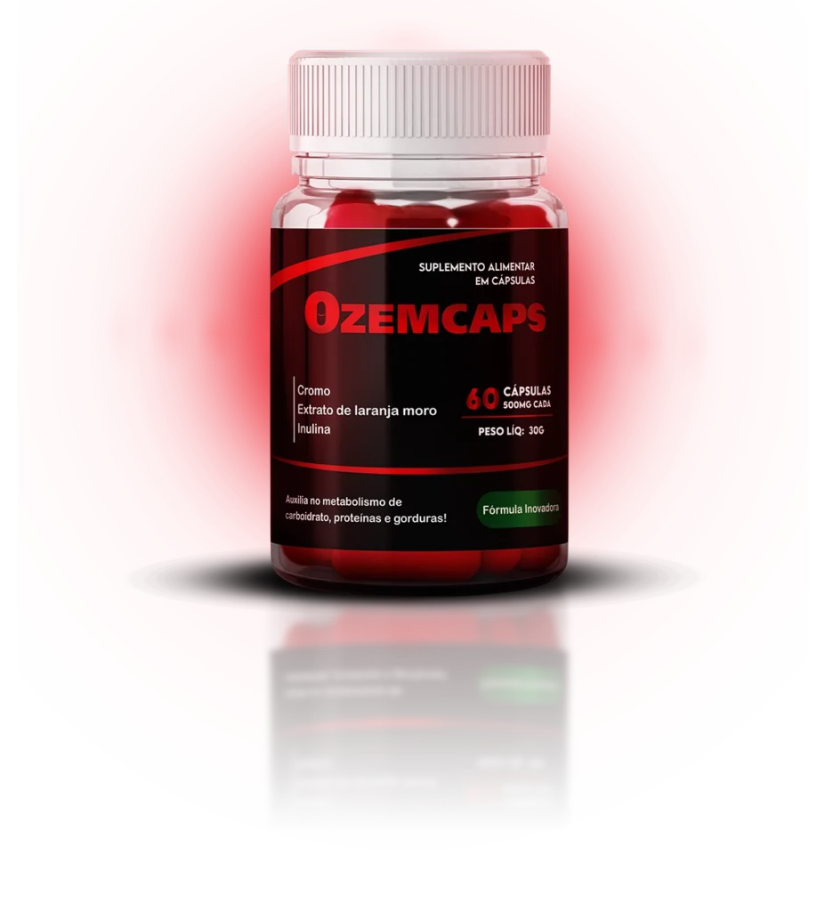 Pote de OzenCaps com fórmula natural para emagrecimento seguro e eficaz, ajudando a reduzir peso e controlar o apetite, Ozencaps é aprovado pela Anvisa e possui sua composição 100% natural!